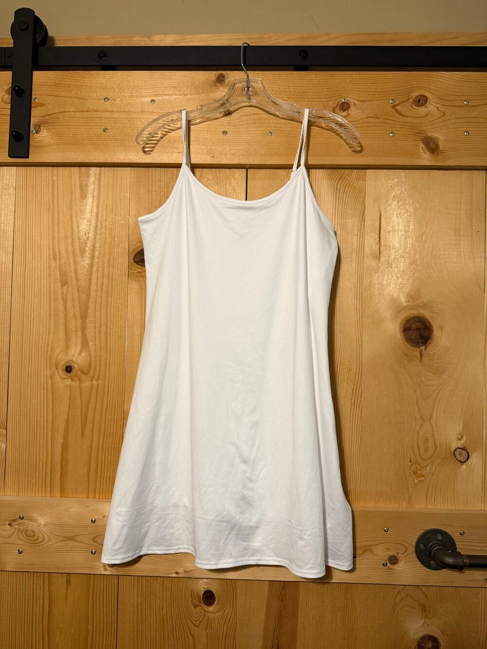 J. Crew White Tennis Dress Spaghetti Strap Built In Shorts Women’s Size L